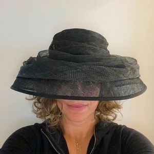woven black laura ashley summer hat